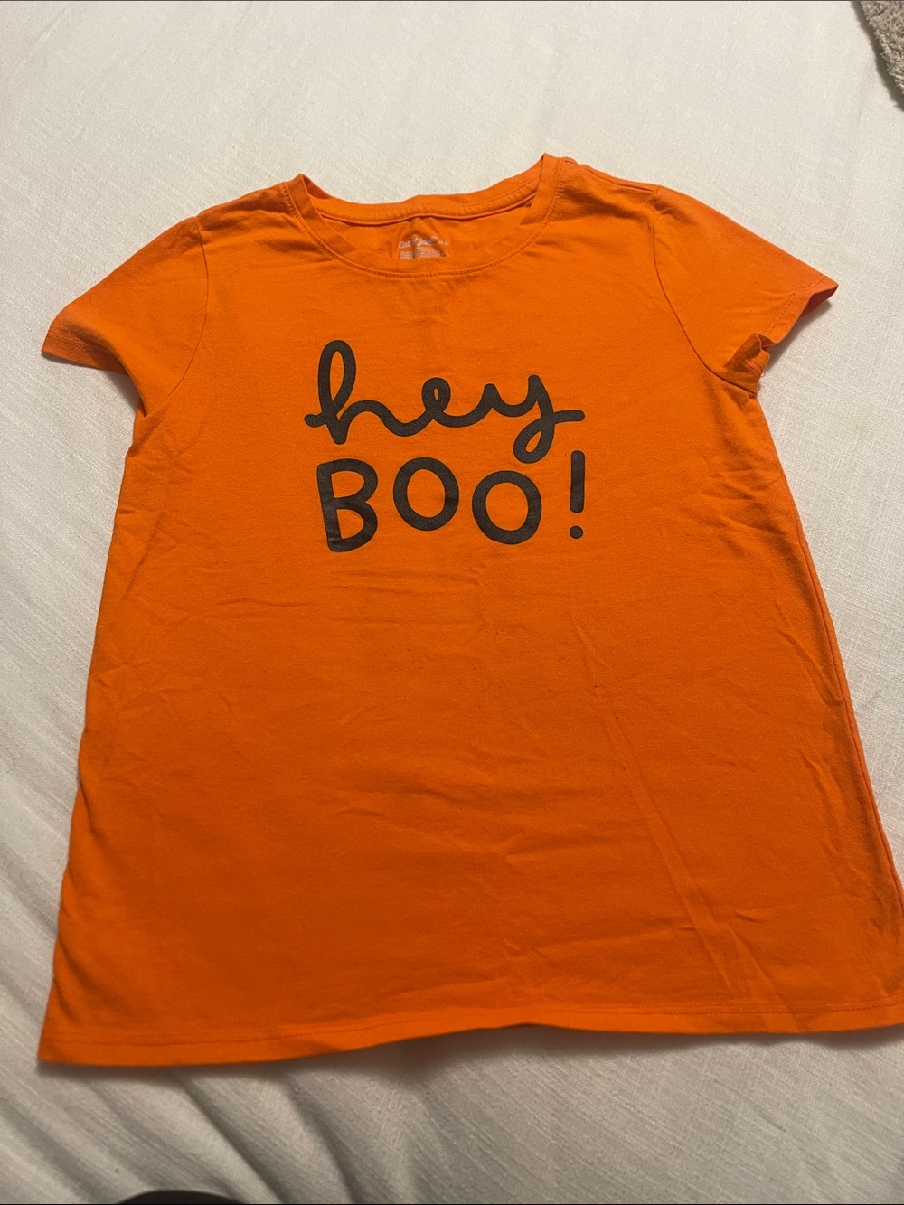 Cat & Jack Orange 'Hey Boo!' Short Sleeve Graphic Tee